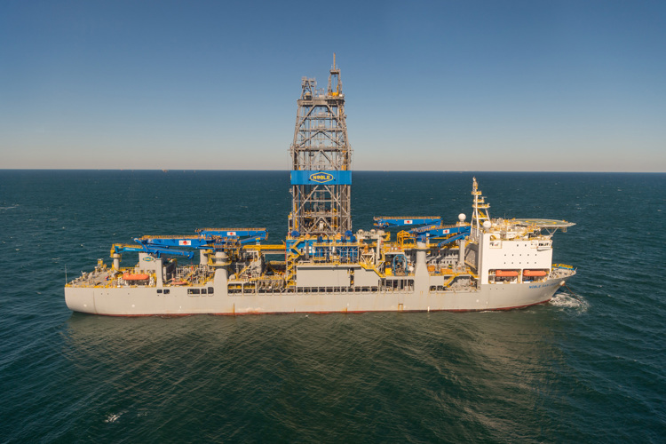 Drillship Noble Sam Croft at sea