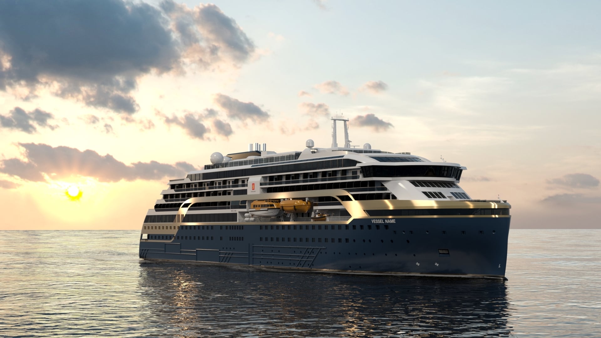Cruise vessel at sea